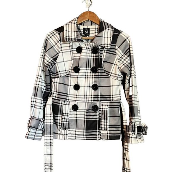 Miss Ashley black & pattern coat with belt - Picture 4 of 13